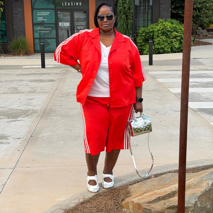 Red Stripe Two-Piece Set