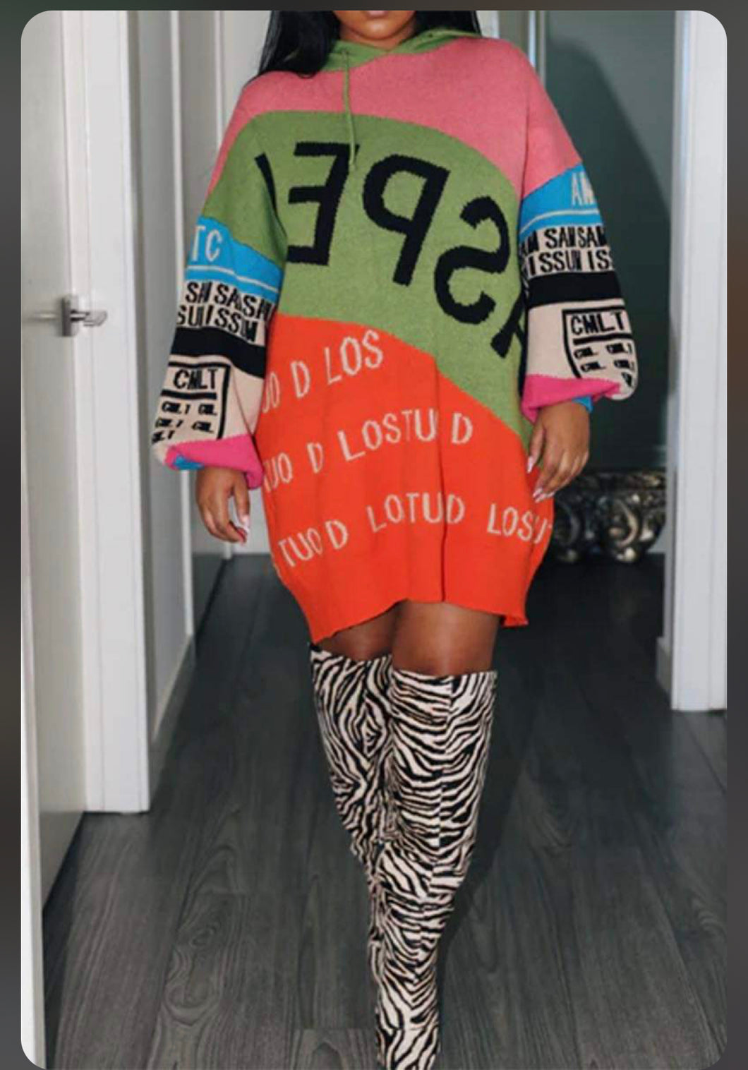 Letter me up Hoodie Dress